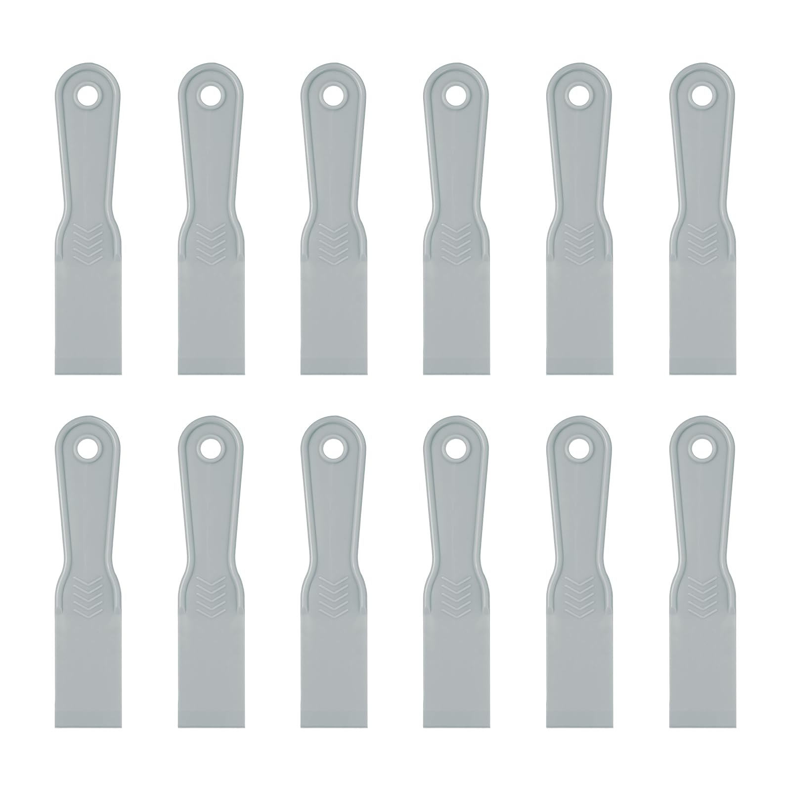 sourcing map 12pcs Putty Scraper 1.5" Plastic Flexible Putty Knives Disposable Paint Spreader Cleaner Tool for Spackling, Patching Painting Repairing, Gray
