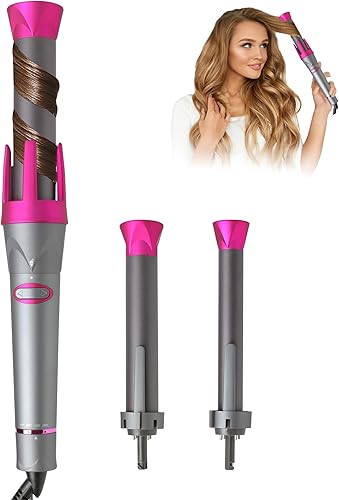 Miniatura 1 de Juego de rizador giratorio automático 3 en 1, juego de varita rizadora de cerámica ecojia con 3 barriles de calefacción intercambiables, rizador de