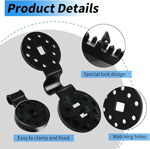 Miniatura 4 de POYEE Paquete de 100 clips de plástico de tela para sombra, agarre de bloqueo resistente, clips fijos para sombra de sol, lonas de tela, velas,
