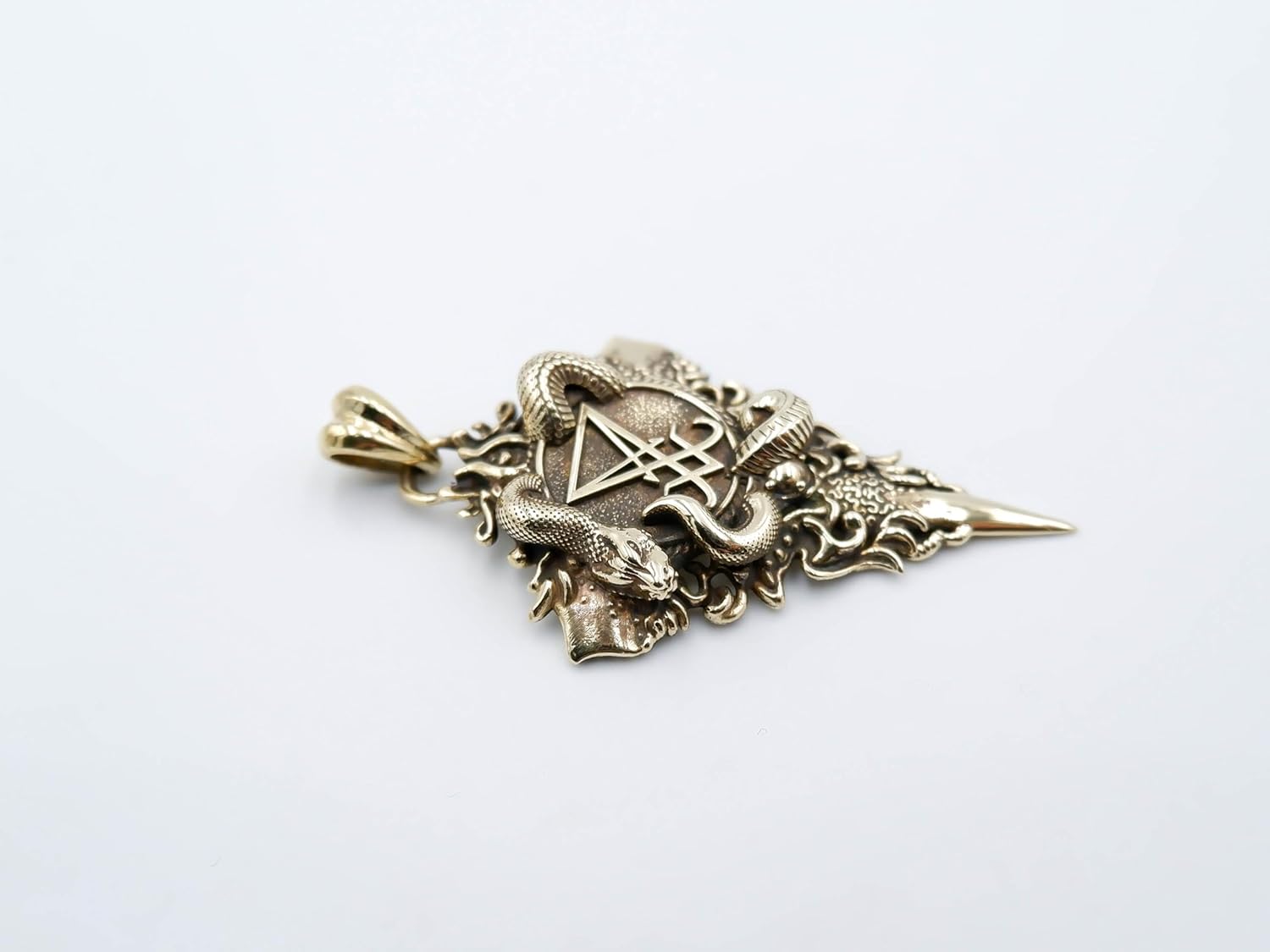 Sigil Of Lucifer Pendant with Snake Seal of Satan for Men Women Brass Jewelry BR-635