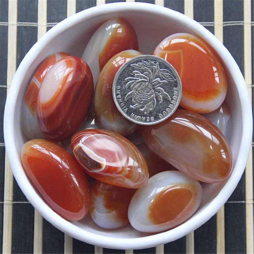 Kieselsteine Dekosteine Dekogranulat Kies Flußkies Gerundet Mini Natürlich Steine für Garten Aquarium Gehweg Dekoration 1KG (Größe: 4-6CM/Rot)