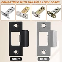 Vista 5 de 4pcs Door Strike Plate Black 2-3/4“ Deadbolt Strike Plate, Replacement Door Latch Plates, Stainless Steel Door Lock Plates Covers, Matte Black