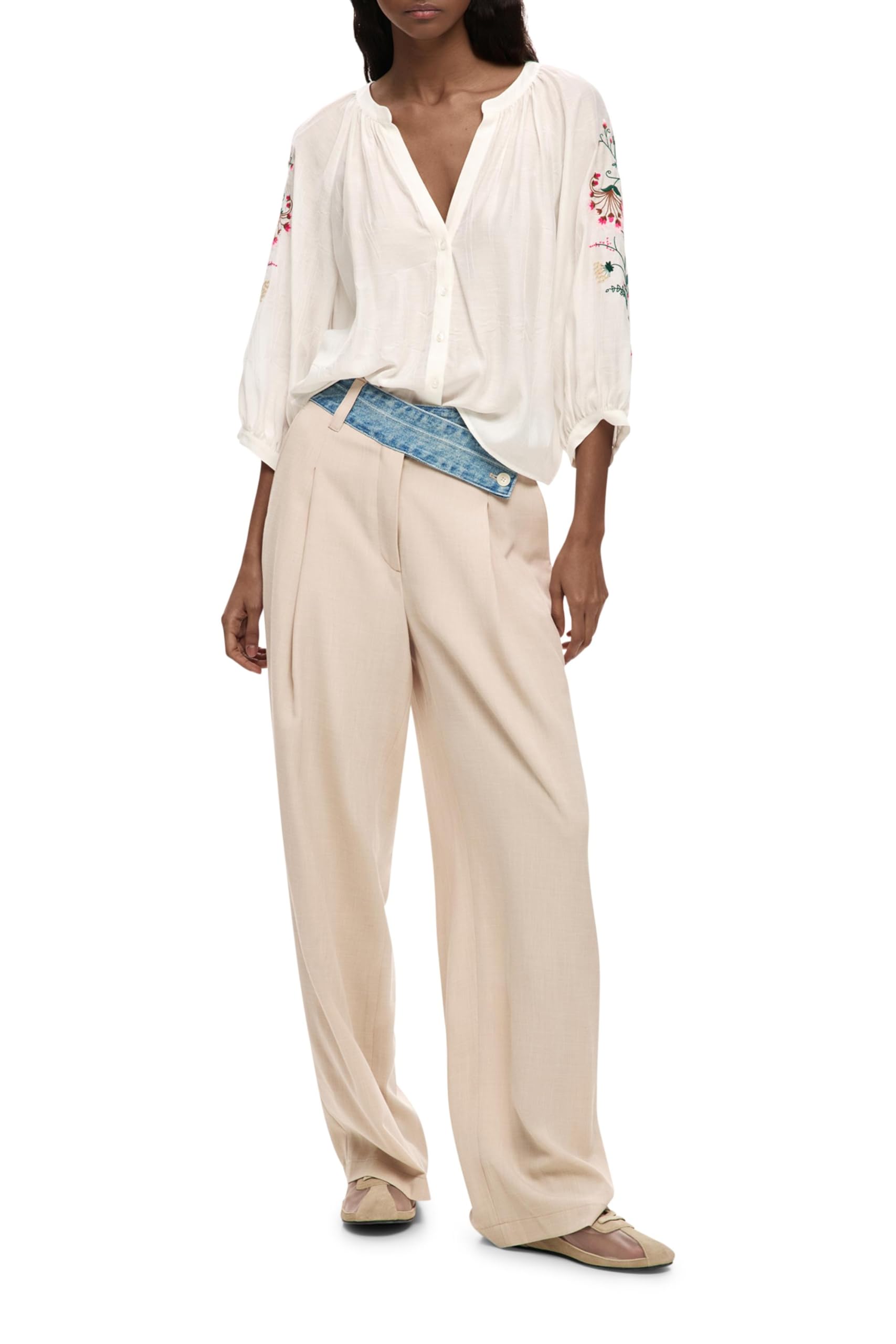 Desigual Damen Roman Bluse (1er Pack)