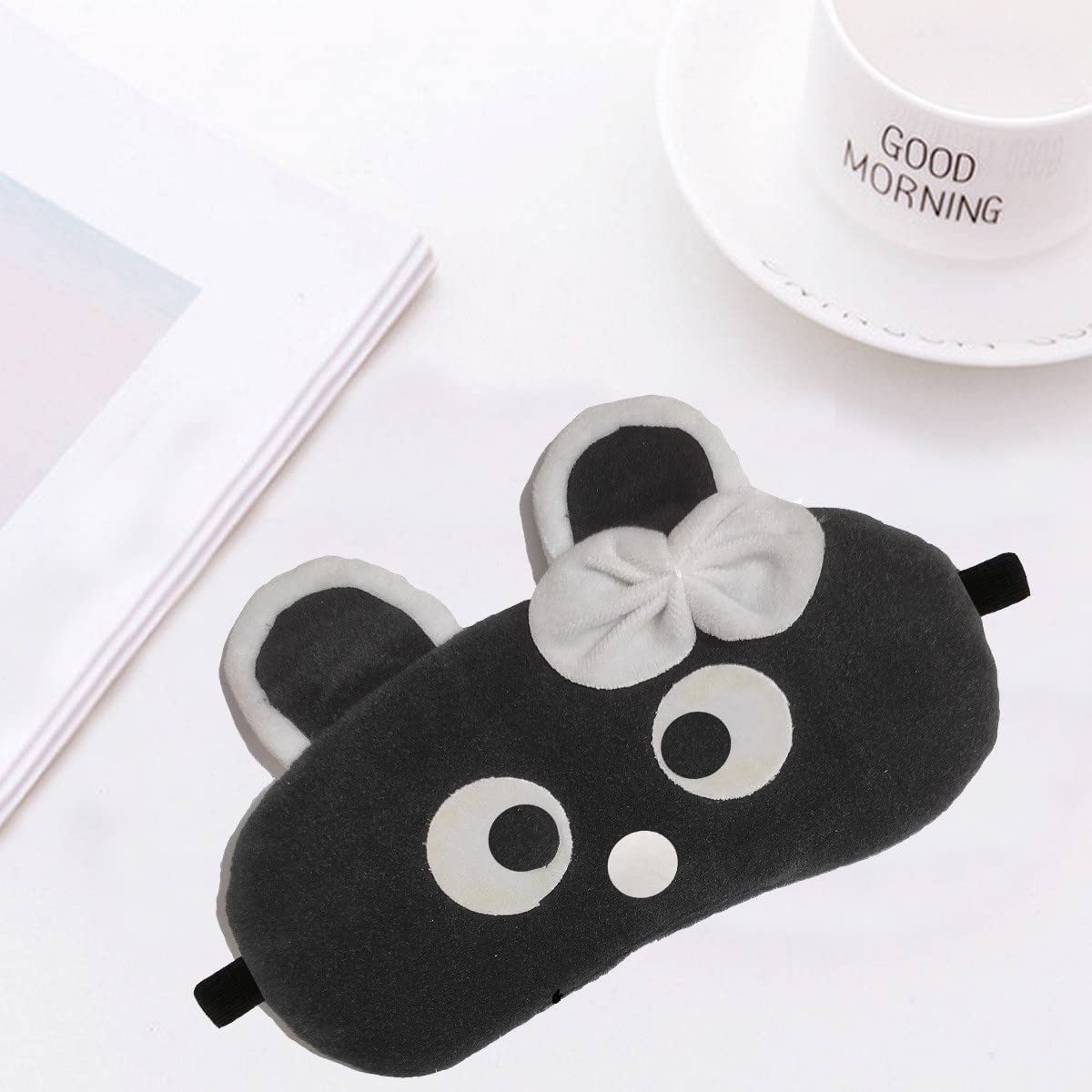 JUZZII Soft Velvet Cute Baby Doll Sleeping Eye Mask, Eye Mask for Men Women Girls Kids Boys - ( Black ) Model-No.50 (B09RJ98K5D) Amazon Price History, Amazon Price Tracker