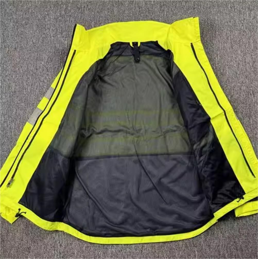 Chalecos Reflectantes de Alta Visibilidad, Chaleco Reflectante for Hombres al Aire Libre Primavera otoño tráfico Ropa de Trabajo Amarillo Varios tamaños(3XL)
