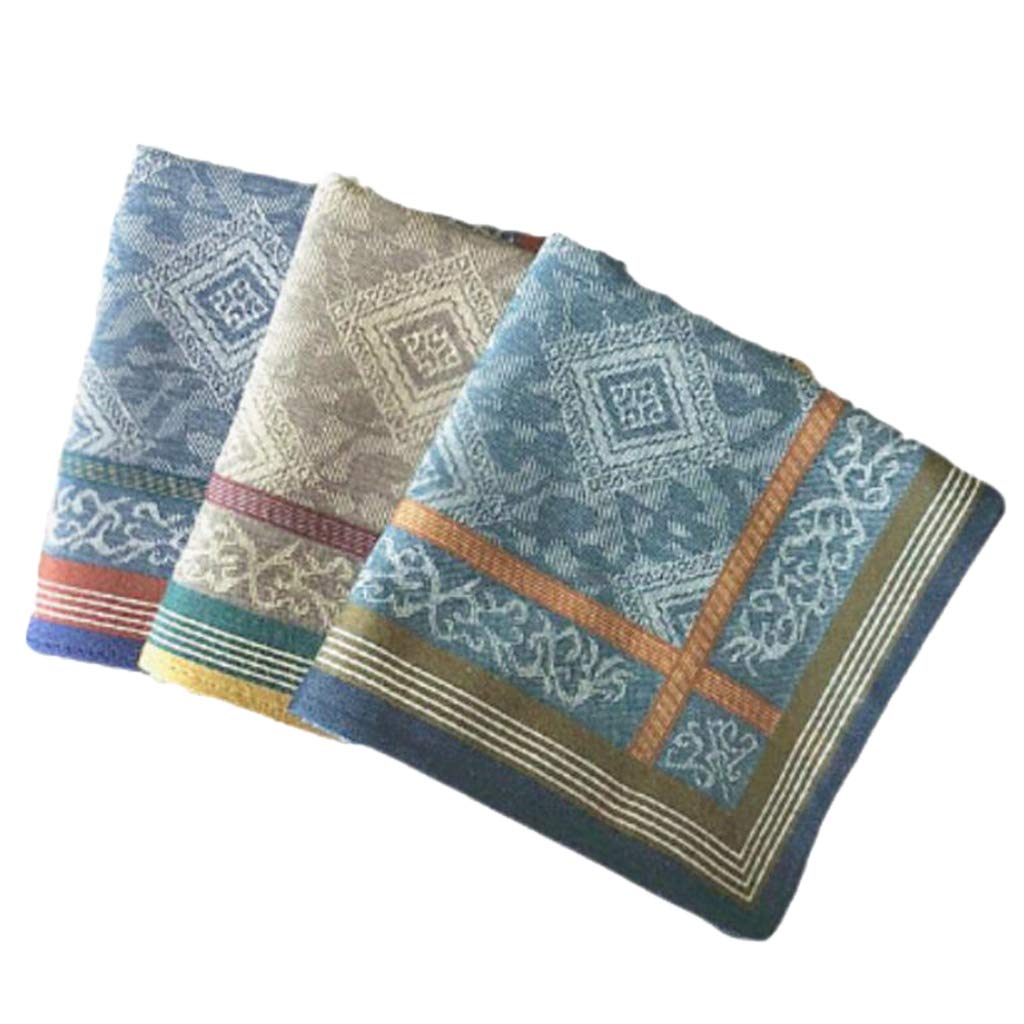 ATORSE™ 3pcs Classic Mens Plaid Handkerchiefs 100% Cotton Pocket Square Hanky-image-38