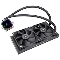 Vista 7 de Thermalright Frozen Prism 240 Enfriador de agua líquido negro para CPU con ventilador PWM de 4.724 in, especificación de fila fría negra de 240