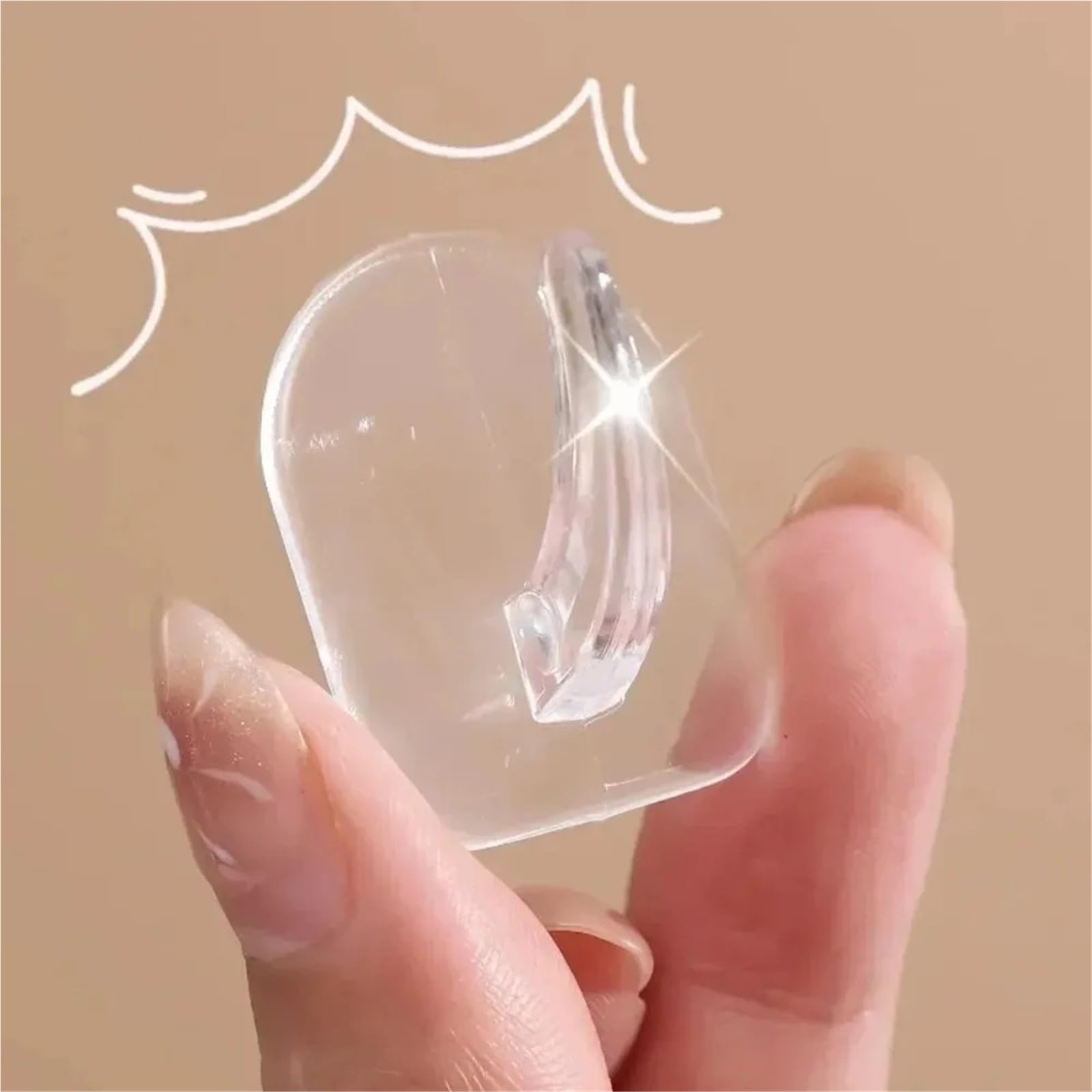 Ganchos adhesivos para pared, Ganchos Autoadhesivos Transparentes 2.2x3cm 10/30/50/100 UD(100pcs)