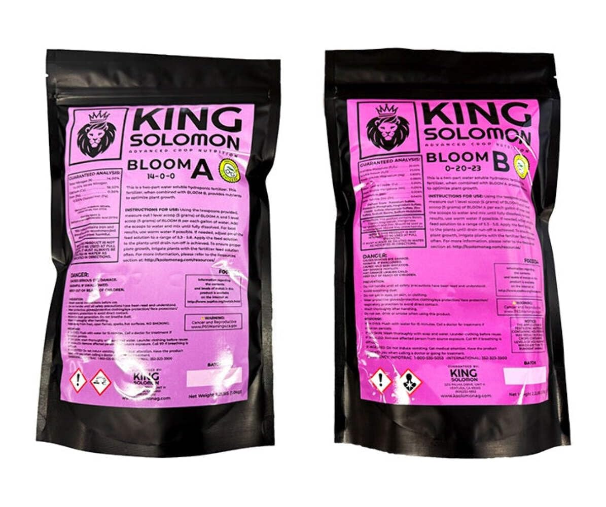 Bloom Kit, Two-Part Powder Bloom Fertilizer for Autoflower and Photoperiod Plants, Powered by King Solomon Nutrients, Makes 200 Gallons of Bloom Feed