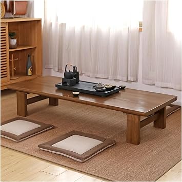 Japanese Floor Table, Vintage Tea Table Low Table Rectangular Style Tatami Table or Sitting on The Floor Accent FurnitureSize60x35x30cm,ColorA