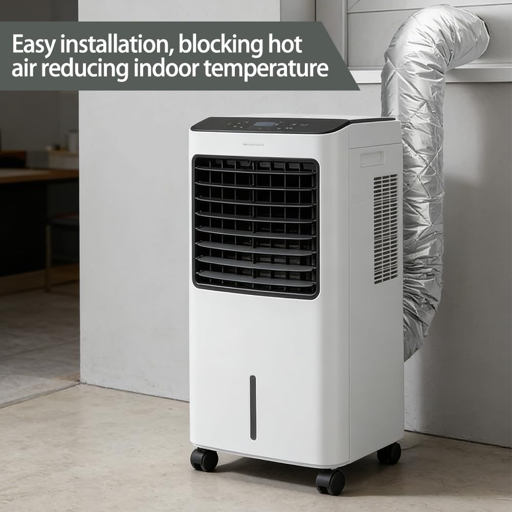 Couvercle de tuyau pour climatisation portable, 58 x 147 cm, isolation du tuyau de climatisation, réduction du bruit, économe en énergie, accessoire de fenêtre pour climatisation (1)