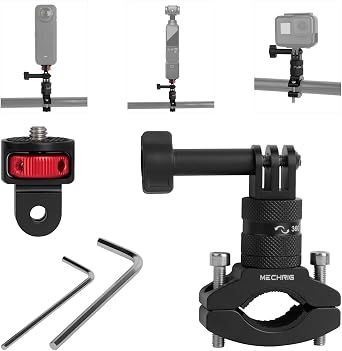 Durable Aluminum 360Rotating Handlebar Mount for GoPro Hero 13/12/11,Insta360 X4/X3,DJI OSMO Action,AKASO & Action Cameras - Secure Bike & Motorcycle Clamp