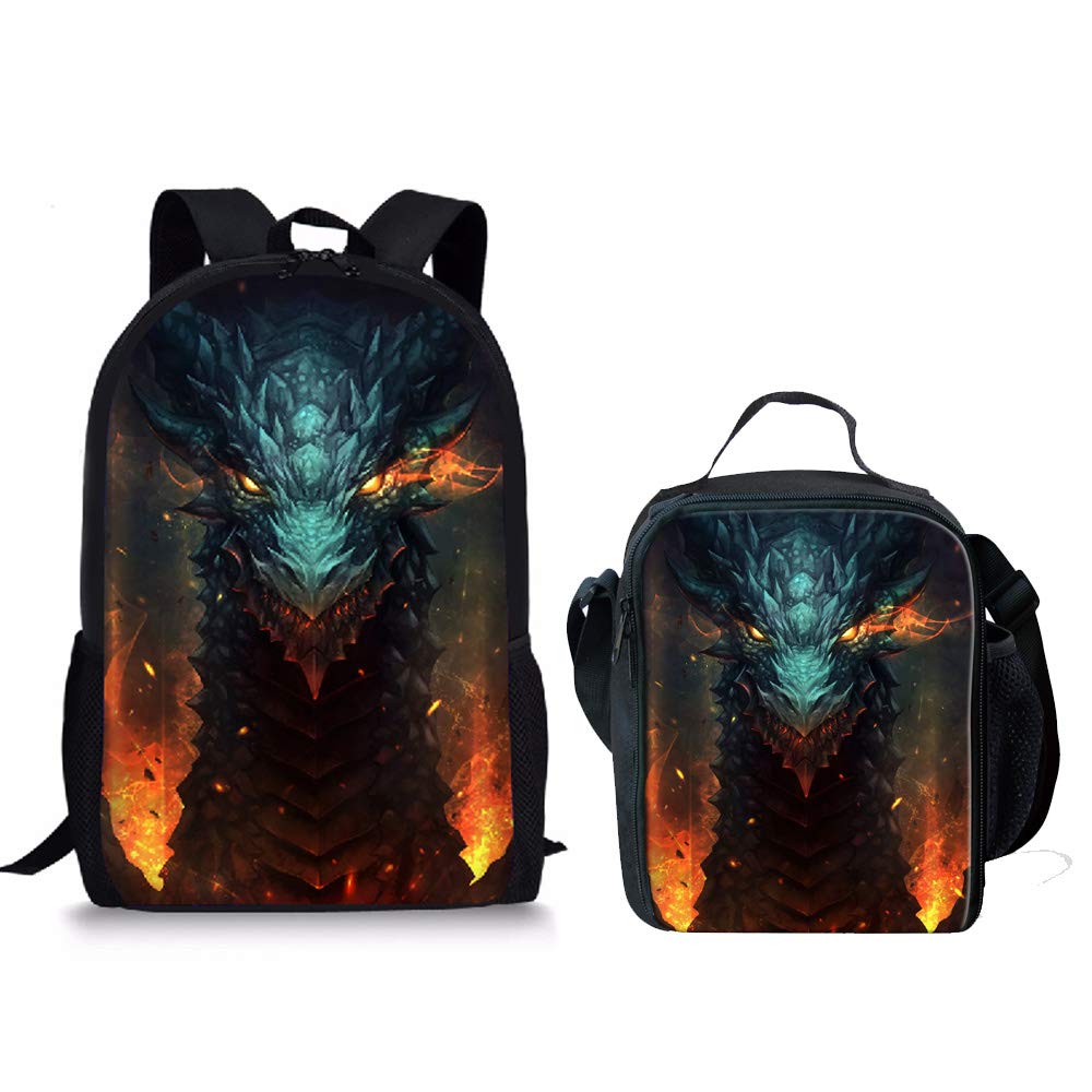 AmzbeautyCool Animal Horse Backpack Set Custom with Durable School Book Bag Small Lunch Box Pencil Case for Teen/Kids Boys Girls