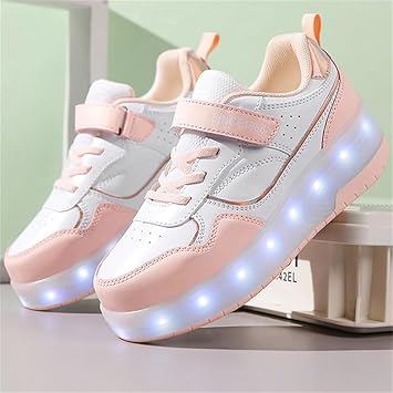 Children's Roller Skates for Girls Boys Skateboarding Shoes with 2 Wheels Parkour Shoes Unisex Kids Retractable Roller Skate Roller Skate Shoes Adult Shoes Sports Walking Park