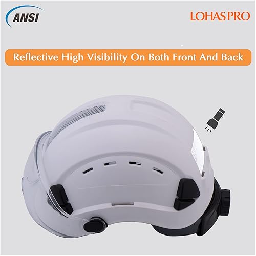 Miniatura 5 de LOHASPRO Casco de seguridad OSHA con visera aprobado por ANSI Z89.1, para hombres y mujeres, adultos, ventilado, arborista, rescate, escalada,