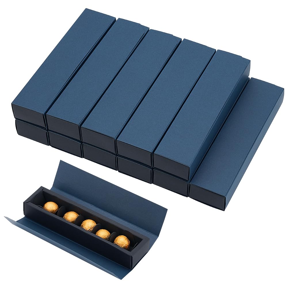 BENECREAT 12 Packungen 6 Hohlraum Geschenkverpackungsboxen, Marineblaue Geschenkboxen Zum Geburtstag, Jahrestag, Hochzeit, Party