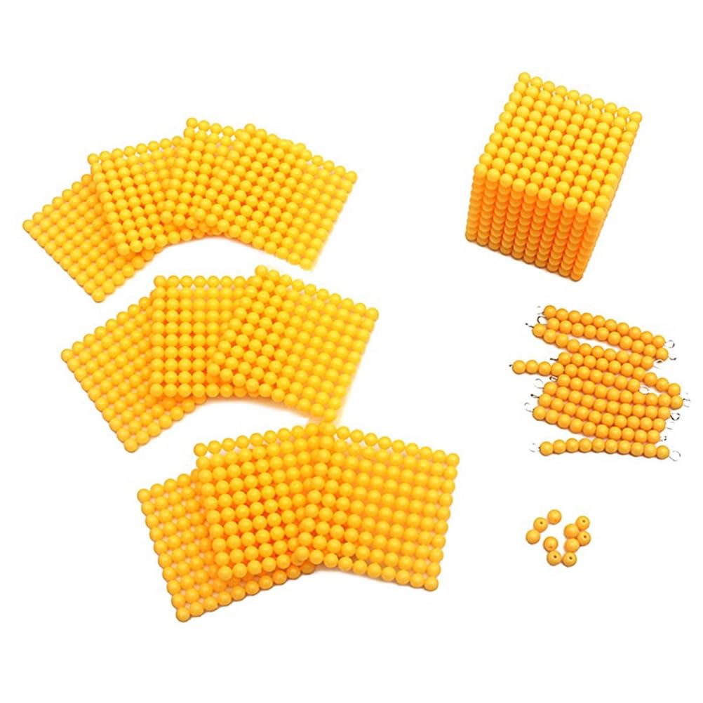 Calcul des Perles d'or des Tout-Petits Montessori, Jeu de Banque décimale, Jouets de mathématiques pour l'éducation préscolaire,Iron wire