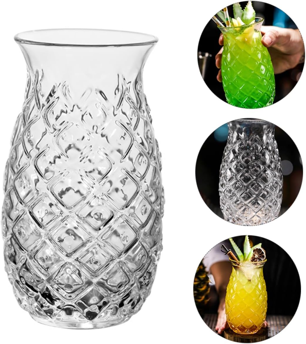 Zerodeko Sets Stackable Pineapple Decorative Drinking Glasses Unique Barware for Parties Home Pcs