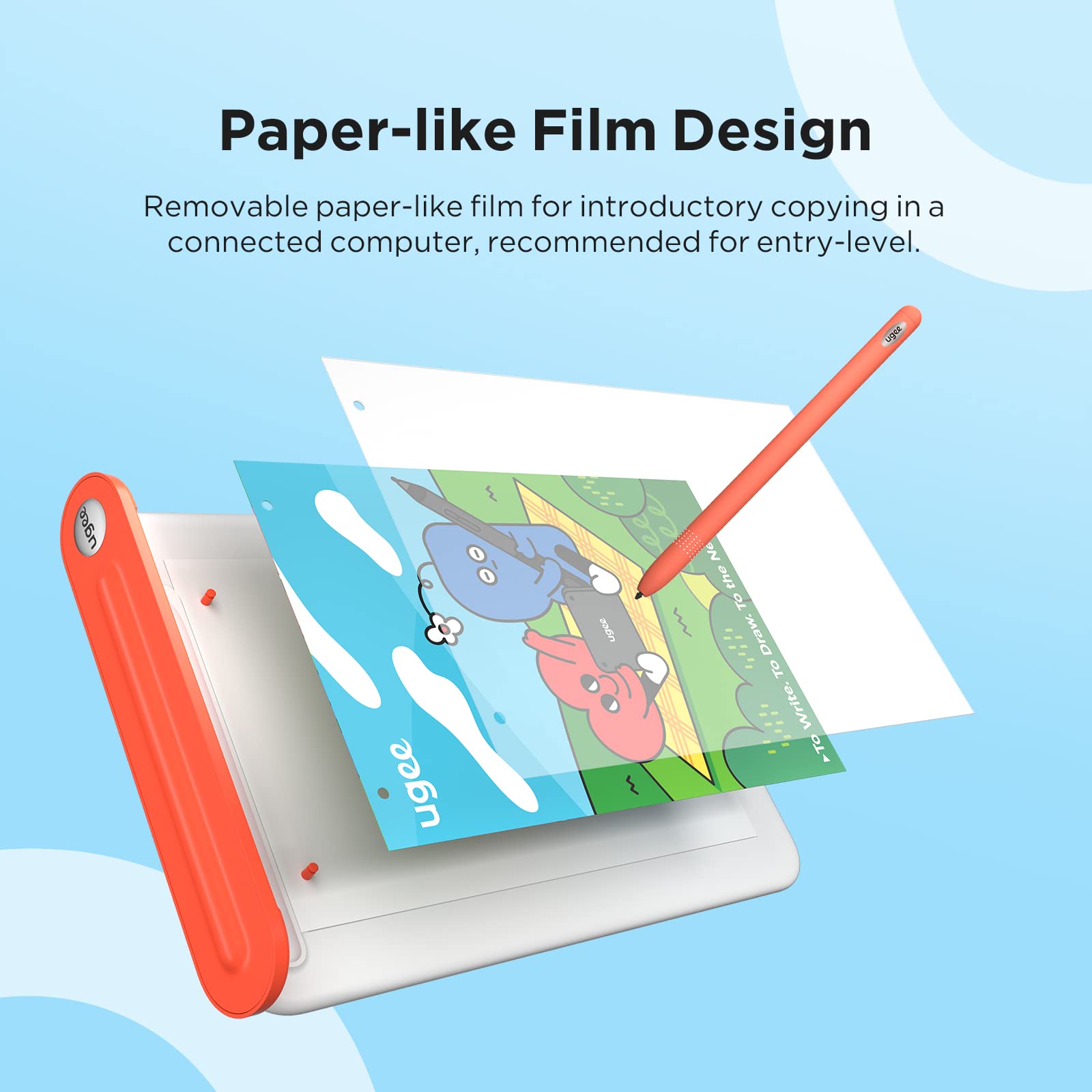 Tavoletta Grafica ugee con Display, UE16 FHD IPS da 15,4 Pollici con Schermo sRGB al 143%, Stilo Senza Batteria da 16K Passi, 8 Tasti di Scelta Rapida Fisici e una Rotella Rotonda