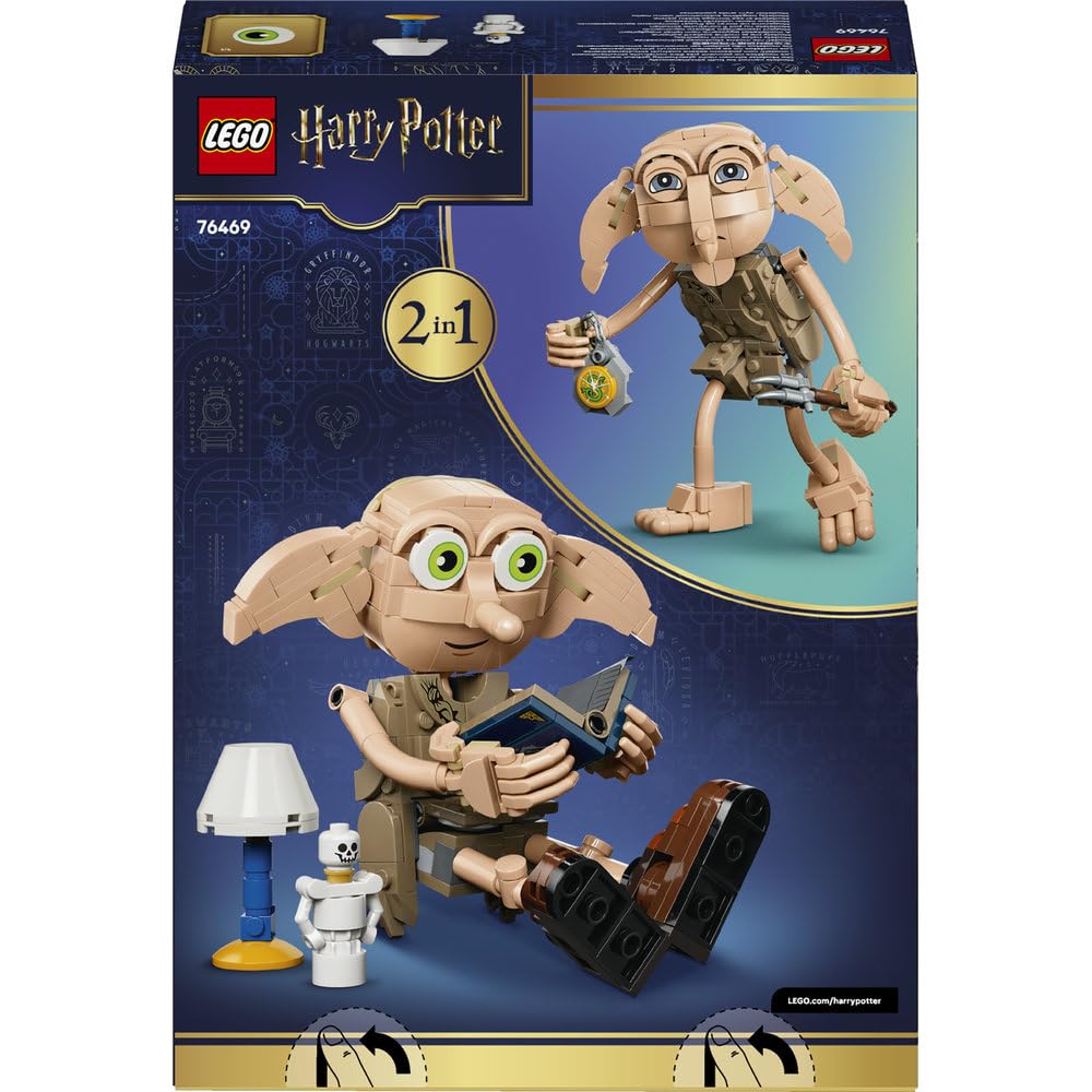LEGO Harry Potter Wolny skrzat Zgredek 76469 | Kolekcjonerska figurka Zgredka, zabawka dla 8-latka, prezent dla fana Harry’ego Pottera, klocki dla dzieci, 379 elementów