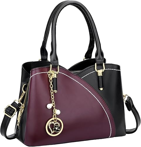 Miniatura 10 de KKXIU Monederos y bolsos de mano con triple compartimento para mujer, bolso de mano con asa superior 5-verde,1-negro,1-Rosa,2-Azul,2-Olive,rosado