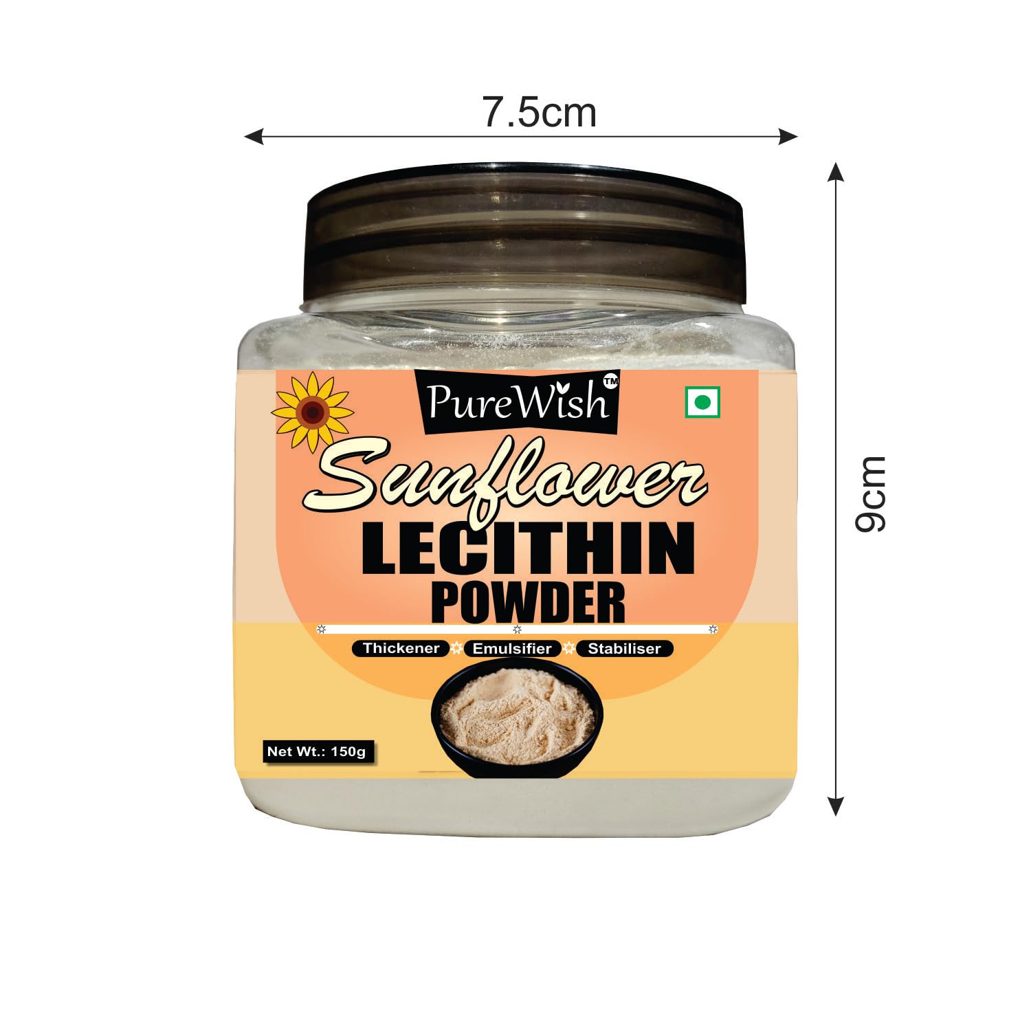 Purewish Sunflower Lecithin Powder, 150g (Thickener | Emulsifier | Stabiliser | Natural Food Additive | Add to Bakery, Chocolate & Confectionery Products) 3