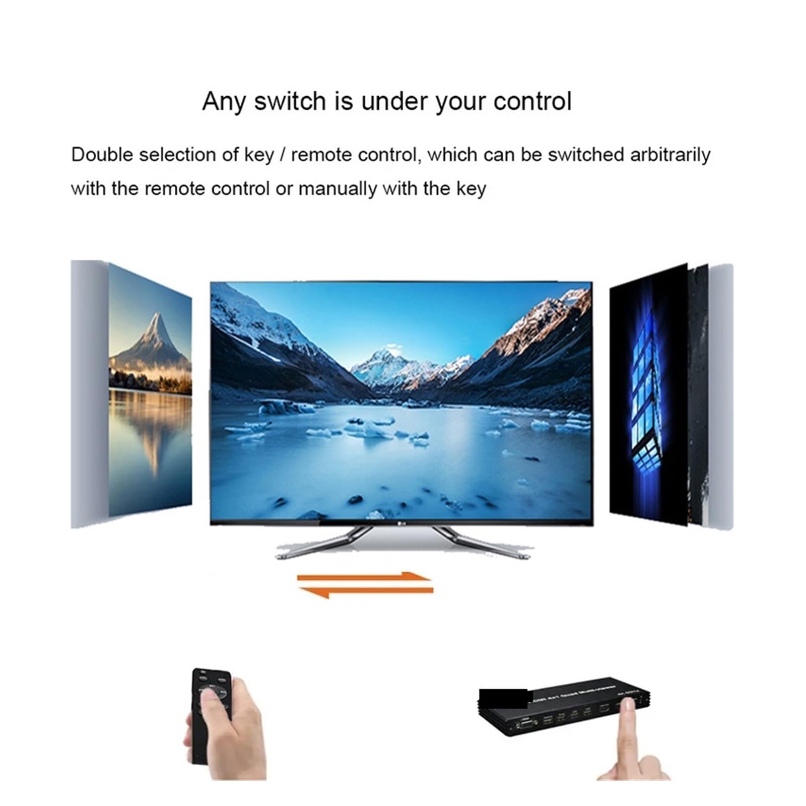 4k 60Hz KVM HMI 4X1 poczwórny rozdzielacz ekranu Multiviewer HMI KVM poczwórny płynny przełącznik 4 w 1 wyjście dla kamery PS4 komputer na monitor telewizyjny