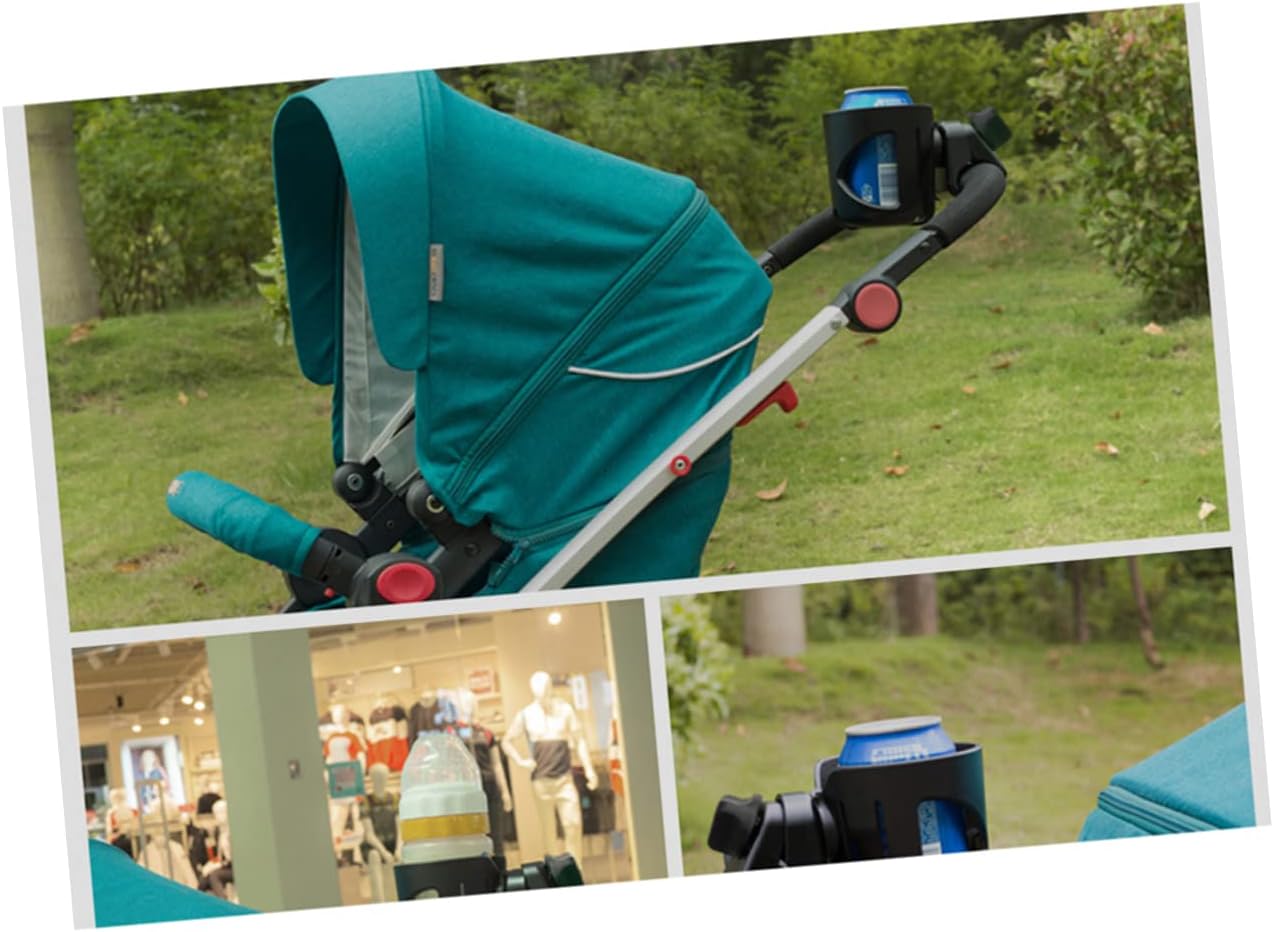 360Degree Stroller Cup Holder Rotating Drink Holder for Bicycles Mountain Bikes and Wheelchairs Antislip Design for Secure Bottles and Cups Black