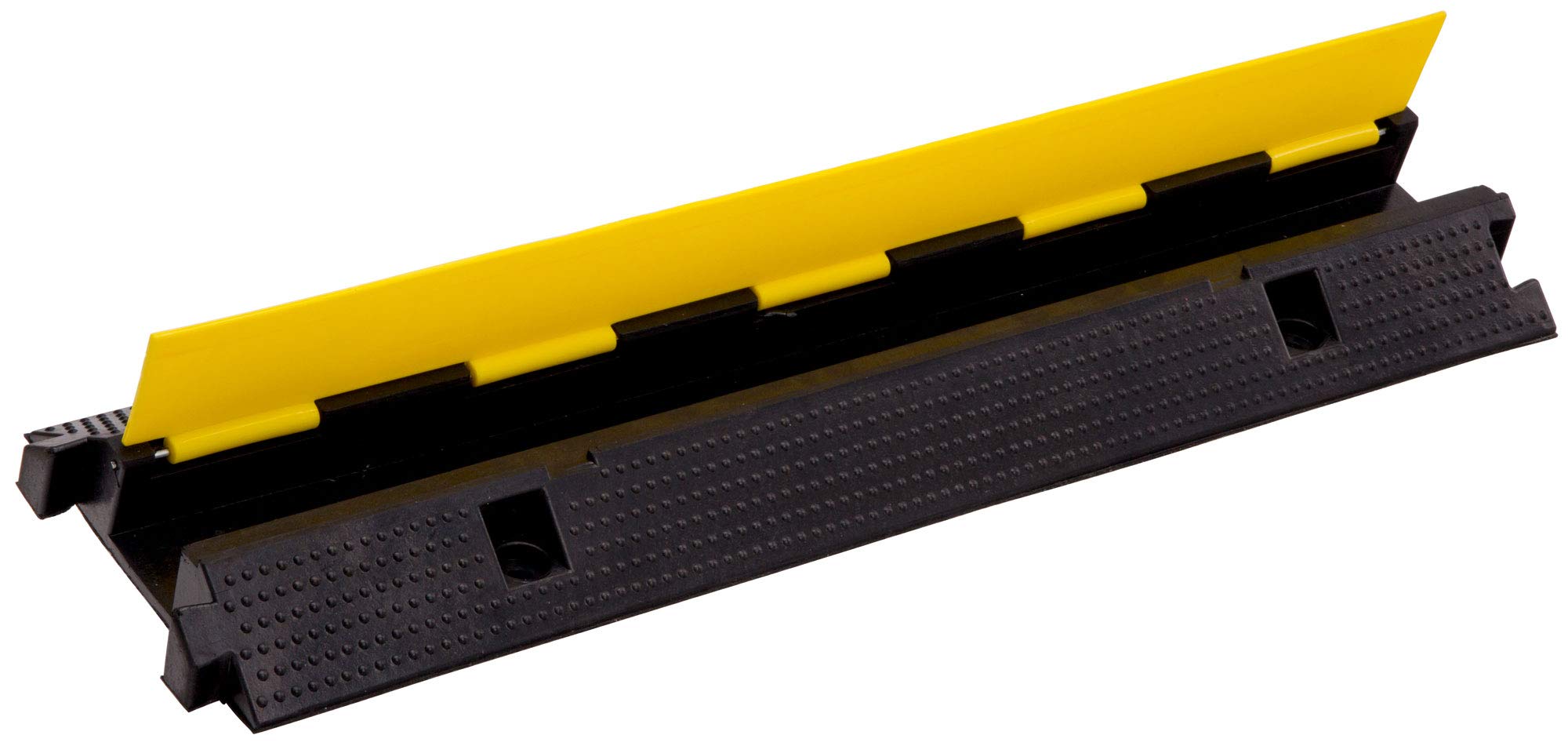 6X Pronomic Protector 1-100L Kabelbrücke 1-Kanal mit Steckverbindung 100 x 26 x 7 cm - Kabelkanal aus Kunststoff für Veranstaltungen - Kabel Überfahrschutz für Boden - Schwarz/Gelb