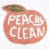 Cute Bathroom Rugs Bath Mat Coral Pink Peach Shape Bath Rug Funny Bathroom Decor Signs Non-Slip Soft...