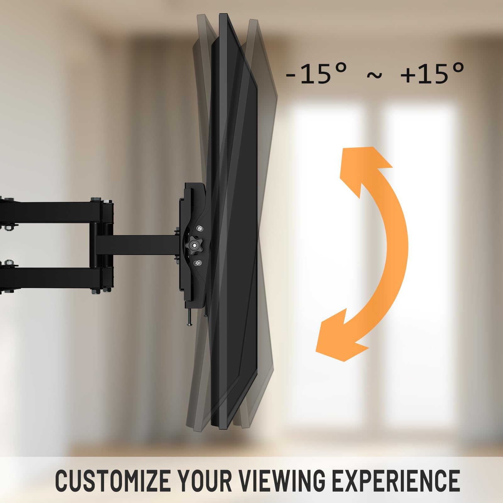 Muchen TV Wall Mount Swivelling Tilting TV Mount for 26-55 Inch Flat & Curved TV Monitor up to 30 kg Max. VESA 400 x 400 mm TV Mount - Image 2