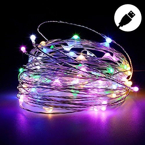 (BARVAX) LEDライト イルミネーションライト USB 10M 100球LED 防水 モバイル USB充電式 DC5V 1A/2A【電球色 昼白色 多彩カラー 】クリスマス ツリー 飾り 屋外、室内の飾り ハイキング キャンプ ファッションショー (10m, 多彩カラー)