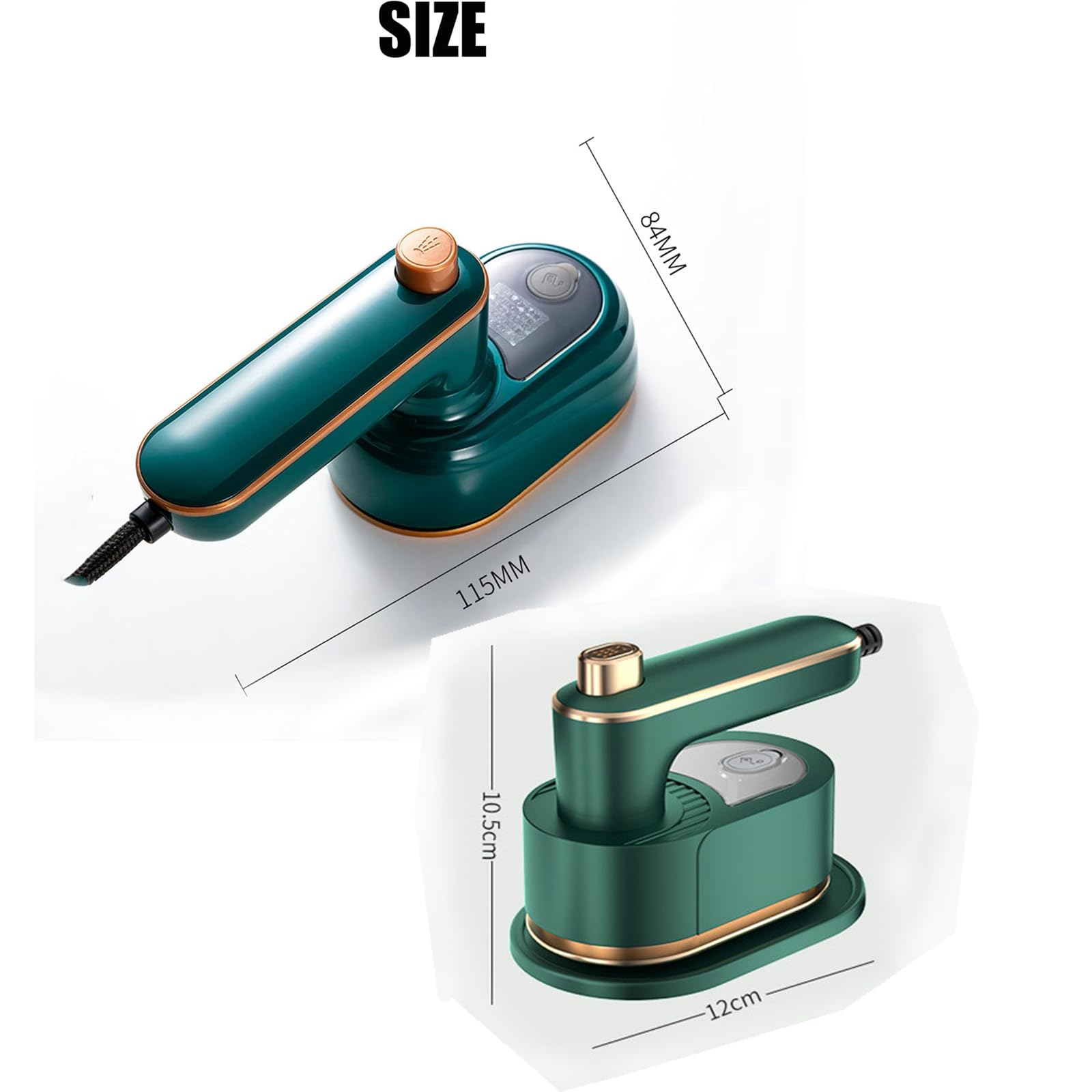 Aerohake Rotary Garment Iron,Whimsyard Iron Steamer,2-in-1 Portable Handheld Rotary Garment Irons,Travel Irons Mini with Steam 180 Rotatable (Green)