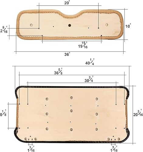 Miniatura 4 de Huskey Parts Company Cojín de asiento delantero para carrito de golf, cojín trasero inclinado para asiento delantero, color bronceadonegrobeigearena
