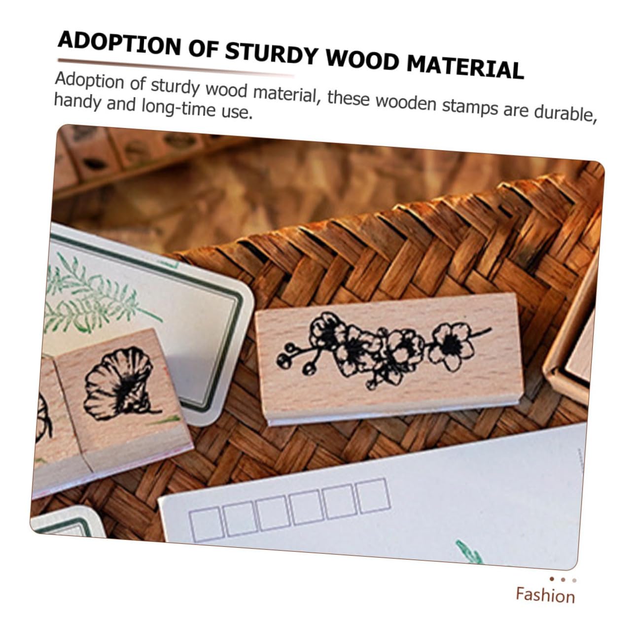 Veemoon 4 Set Timbri Legno per Scrapbooking Motivi Decorativi per Creazioni Fai da Tper Biglietti