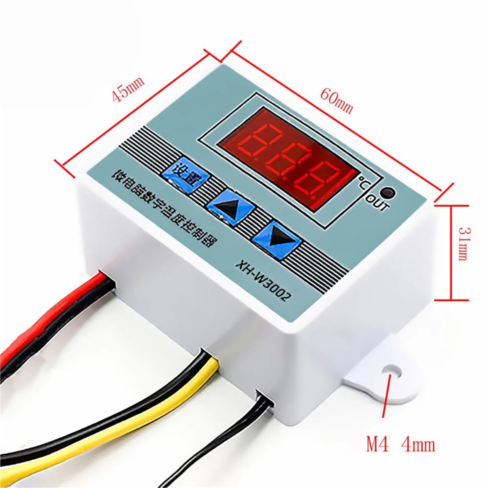 XH-W3002 220V / 12V Regolatore di temperatura digitale a LED 10A Interruttore di controllo del termostato Sonda con sensore impermeabile W3002(DC 12V)