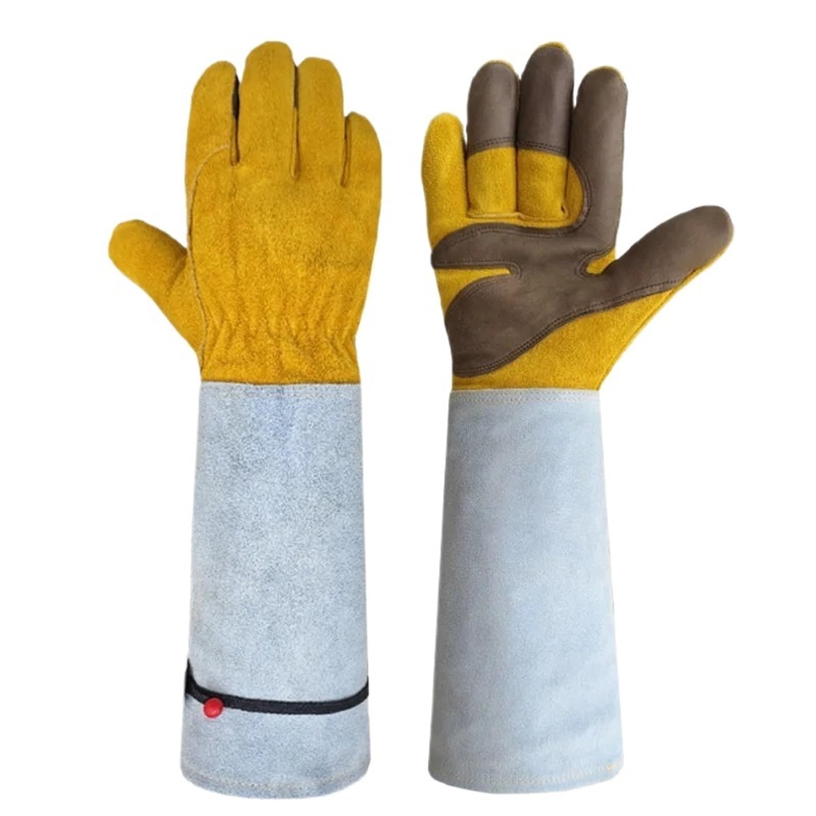 Gartenhandschuhe Lange Rohr Garten Handschuhe Punktion-beständig Arbeits Schutz Verschleiß-beständig for Baustellen(Color1)