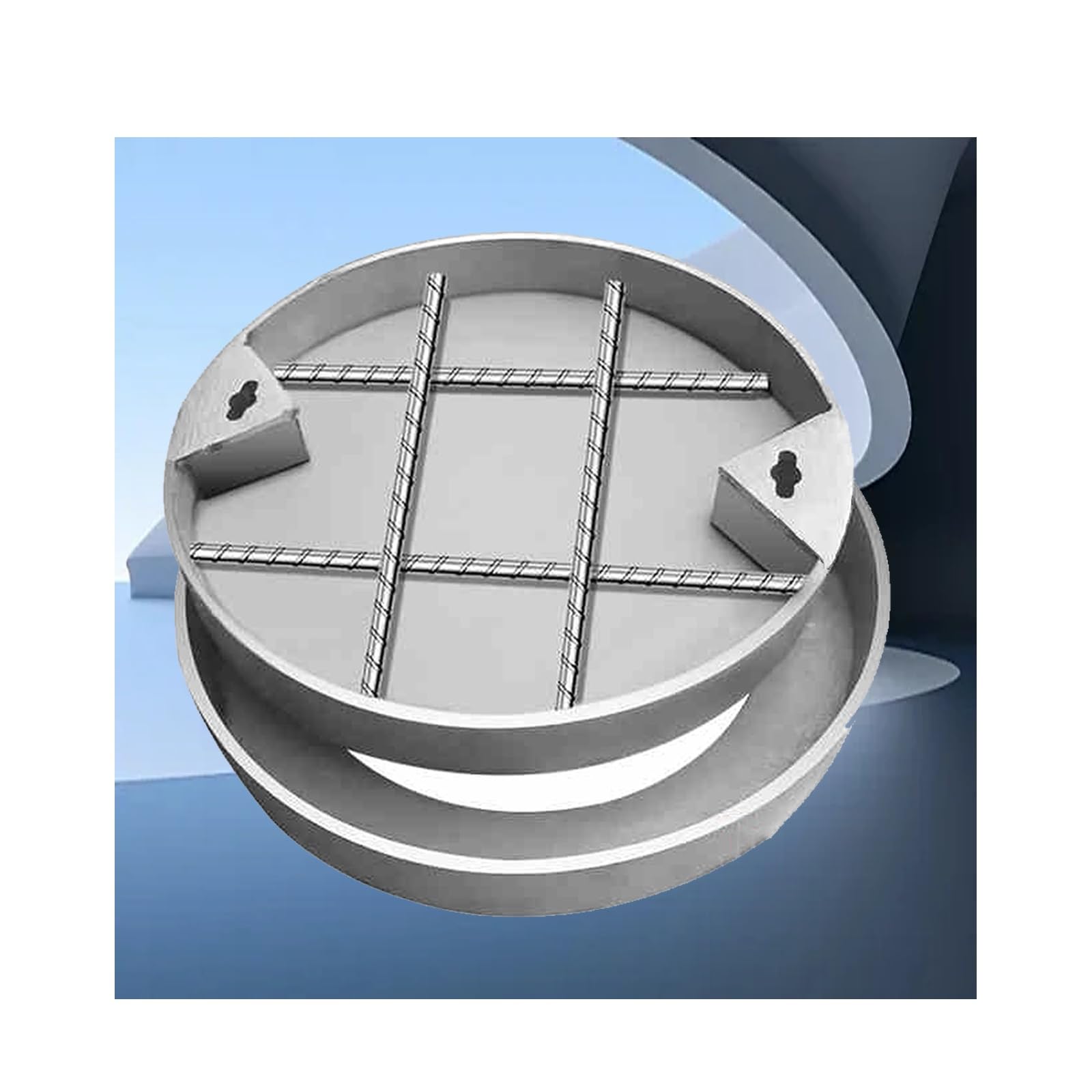GJMSSMY Stainless Steel Drain Cover, t Manhole Cover with Frame, Heavy-Duty 40x40cm/15.7x15.7in for Driveway, Sidewalk, and Septic Pit -, Weatherproof Design