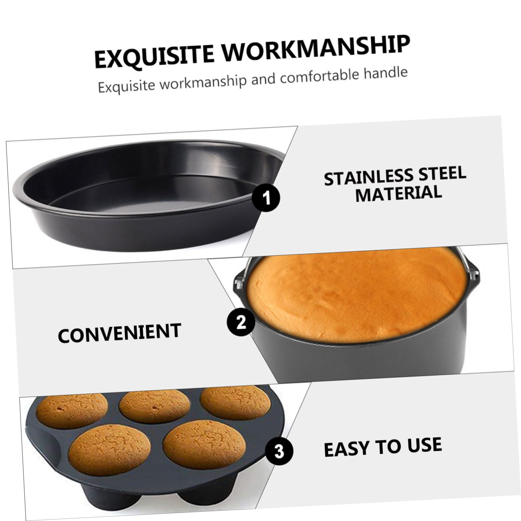 IMIKEYA Kit 9 Pièces Accessoires pour Friteuse à Air Acier Inoxydable Antiadhésif Étanche la Cuisine Maison