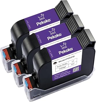 طابعة ترميز نفث الحبر عبر الإنترنت PEKOKO LBX1000/LBX2000 خرطوشة حبر مذيب سوداء 10 قطع