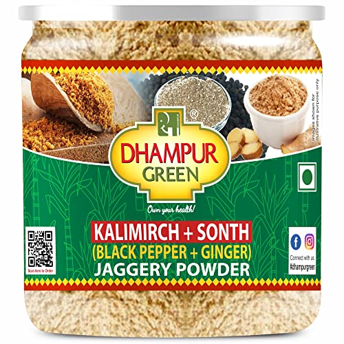 Image of Dhampurgreen Black Pepper And Ginger Jaggery Powder, 300g | Spiced Jaggery