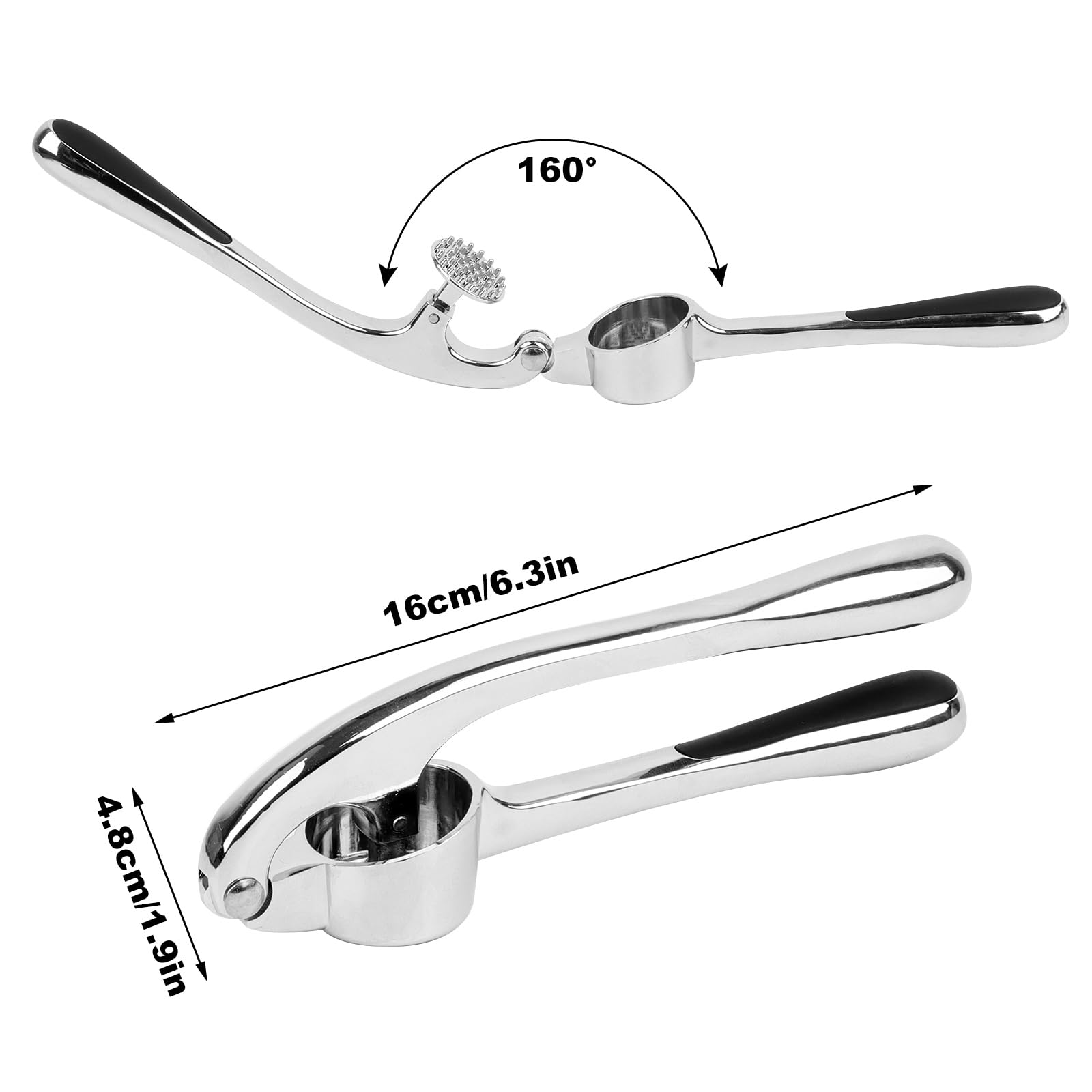 VMUTGA Presse-ail de cuisine professionnelle, Acier Inoxydable Concasseur d'ail, facile à nettoyer et durable