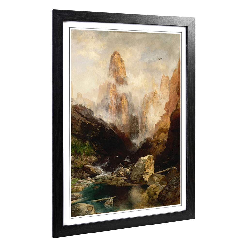 Big Box Art Framed Print of Thomas Moran Mist in Kanab Canyon Utah Design | Wall Art Picture | Home Decor for Kitchen, Living Room, Bedroom, Hallway, Black, A2 / 24.5x18 Inch / 62x45cm