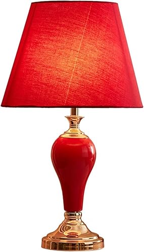 BGGJJ Lamp for Desk 22.83 Inch Red Bedside Lamp Retro Ceramic Table Lamp Night Light Indoor Home Decor Reading Lamp Desk Lamps for Home Office(B) disponible en Yaxa Guatemala