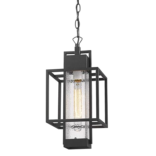 Outdoor Pendant Light, 16" 1-Light Large Hanging Porch Light Fixtures,