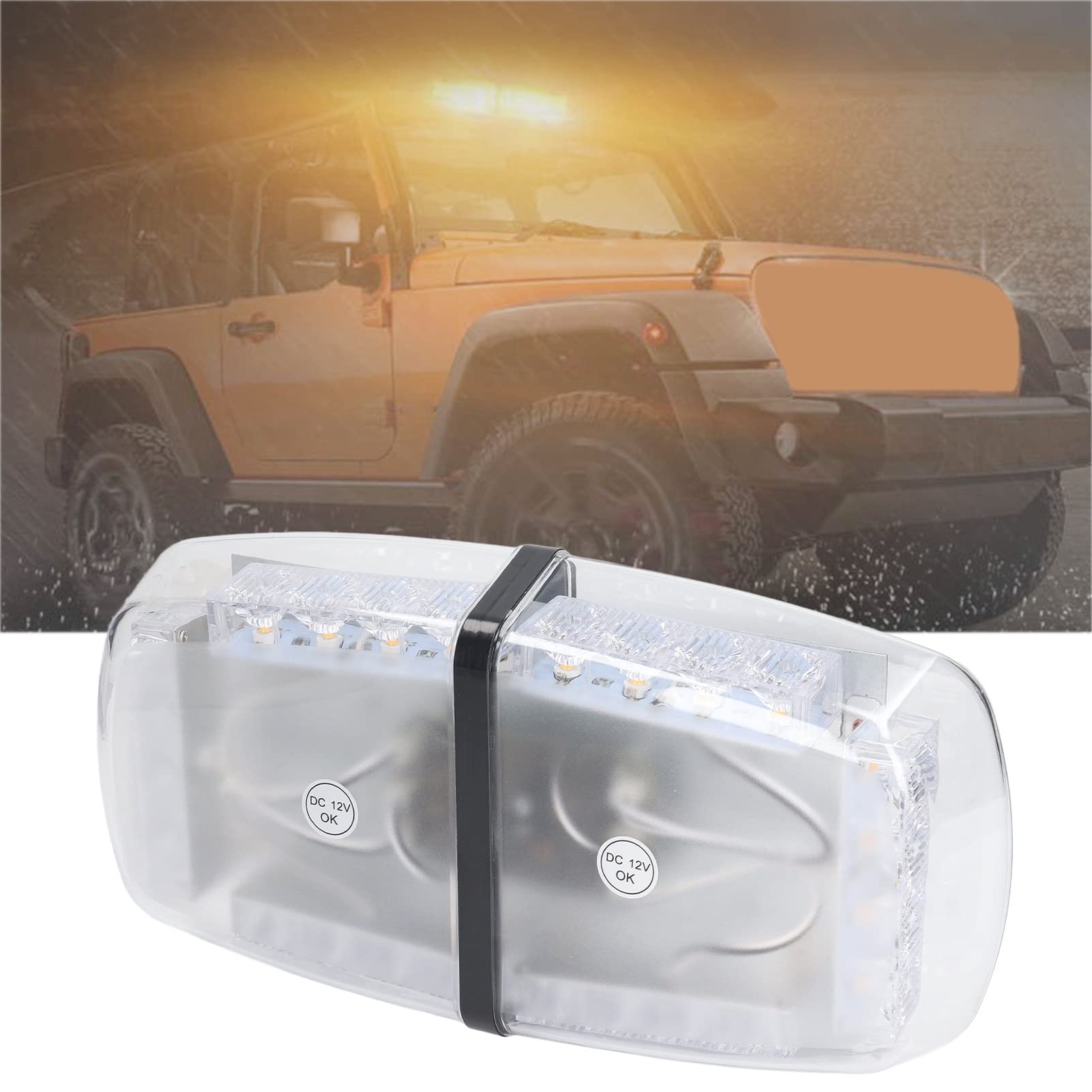 Luz De Advertencia Estroboscópica LED DC 12V Lámparas Intermitentes De Emergencia LED/barra De Iluminación De Advertencia De Peligro Con Base Magnética Para Seguridad En El Techo Del Yate Del Coche