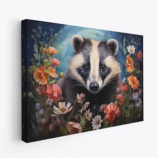 CanvasWis Badger Canvas Wall Art, Perfect for Home Decor, Gifts & Keepsakes, Ready to Hang, Gift For Friends, Gift For Nature Lover
