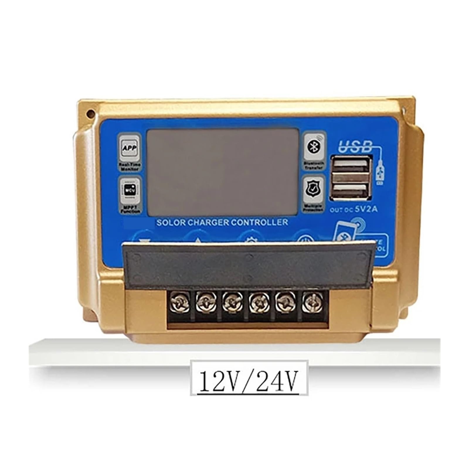 Regolatore di carica solare Bluetooth WIFI con display digitale LCD ad alta definizione da 2 pezzi(40A Bluetooth)
