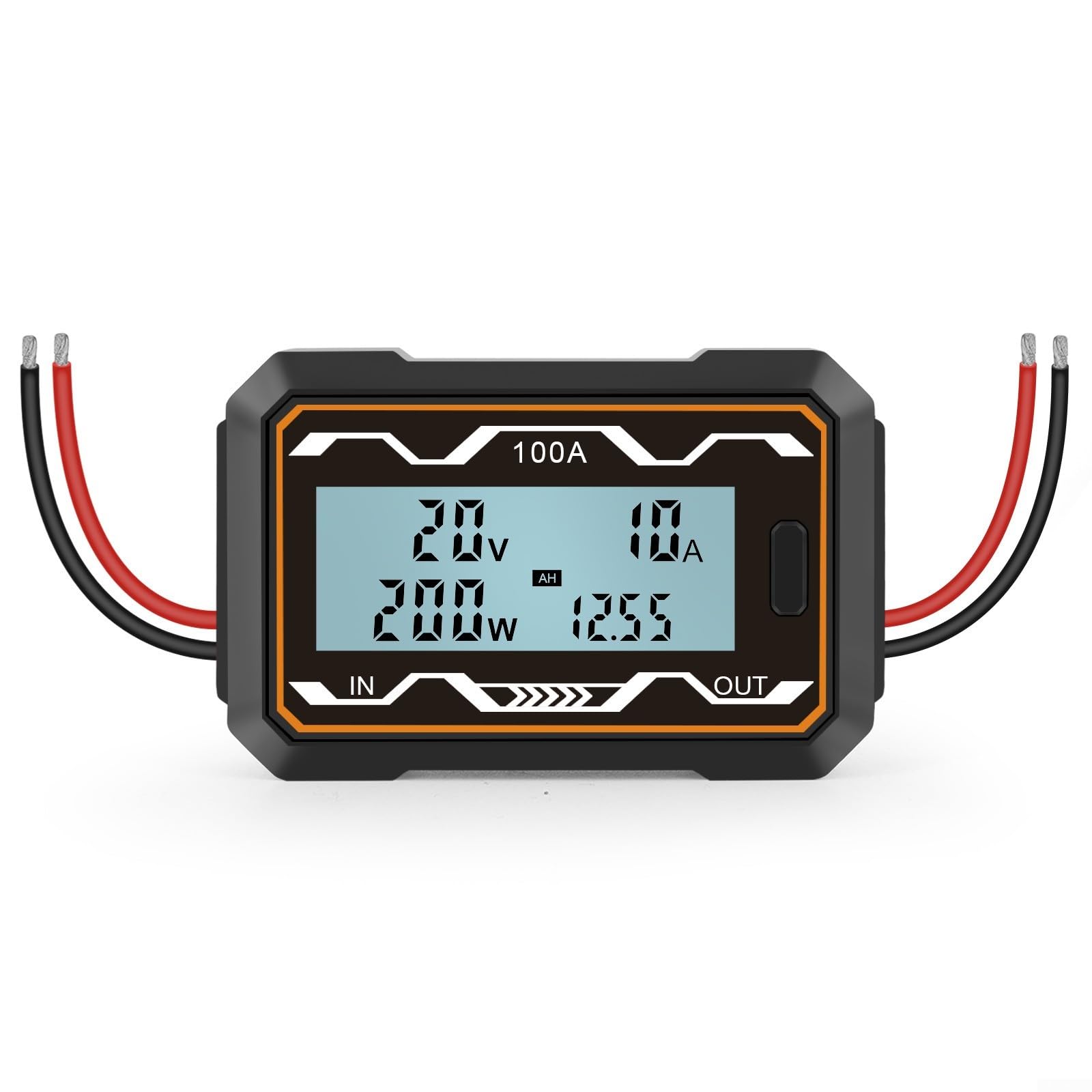 Solar Power Analyzer, 100/150/200A Digital Monitor Ampere Watt Meter mit Hintergrundbeleuchtung LCD Bildschirm RC Batterie Solar Power Meter Analyzer (100A)