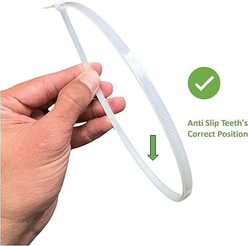 Vista 45 de Nirah Bridas pequeñas de grado industrial de 4 pulgadas, blanco transparente, paquete de 1000, multiusos, pequeñas bridas de cremallera, mini bridas